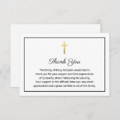 Elegante begrafenis religieuze dank u Cross Bedankkaart (Voorkant / Achterkant)