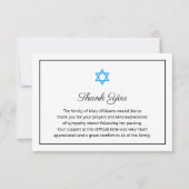 Elegante begrafenis religieuze ster van David Dank Bedankkaart (Voorkant)