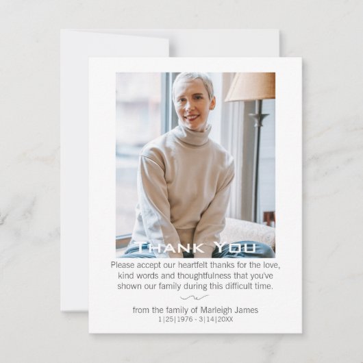 Elegante begrafenis viering van het leven dank u k bedankkaart (Voorkant)