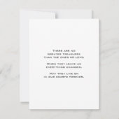 Elegante begrafenis viering van het leven dank u k bedankkaart (Achterkant)