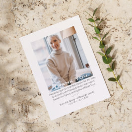 Elegante begrafenis viering van het leven dank u k bedankkaart