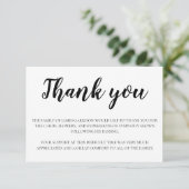 Elegante begrafenis zwart wit dank u bedankkaart (Staand voorkant)