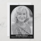 Elegante begrafenisboog foto Dank u kaart (Voorkant)