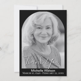 Elegante begrafenisboog foto Dank u kaart