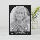 Elegante begrafenisboog foto Dank u kaart (Staand voorkant)