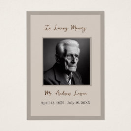 Elegante begrafenisdienst gebedsgebed Kaart