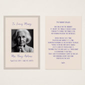 Elegante begrafenisdienst gebedsgebed Kaart (Voorkant /achterkant)