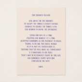 Elegante begrafenisdienst gebedsgebed Kaart (Achterkant)