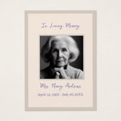 Elegante begrafenisdienst gebedsgebed Kaart (Voorkant)