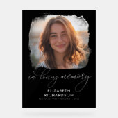 Elegante begrafenisfoto in liefdevolle herinnering acryl bord (Voorkant)