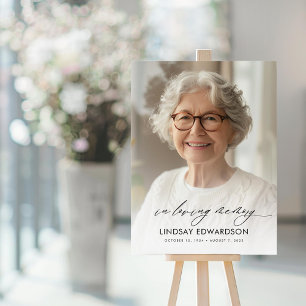 Elegante begrafenisfoto in liefdevolle herinnering acryl bord