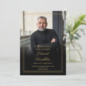 Elegante begrafenisfoto Orde van Service Programmakaart (Staand voorkant)