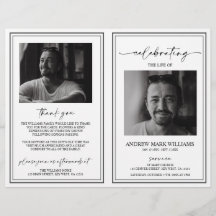 Elegante begrafenisvolgorde van service gevouwen p