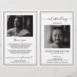 Elegante begrafenisvolgorde van service gevouwen p