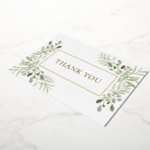 Elegante Begroeiing Gebladerte Goud Folie Bedankka Folie Uitnodiging (Gedraaid)