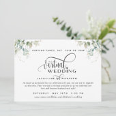 Elegante Begroeiing, Unieke Online Virtuele Bruilo Save The Date (Staand voorkant)