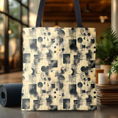 Elegante beige Abstracte gepersonaliseerde Canvas Tote Bag