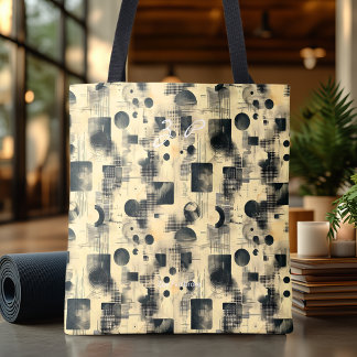 Elegante beige Abstracte gepersonaliseerde Canvas Tote Bag