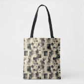 Elegante beige Abstracte gepersonaliseerde Canvas Tote Bag (Voorkant)