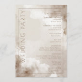 Elegante Beige Aquarel Trouwceremonie Schema Programmakaart (Achterkant)