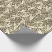 Elegante  Beige Art Nouveau Floral Cadeaupapier (Hoek)