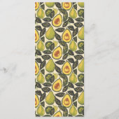 Elegante Beige Avocado Illustratie Menu (Achterkant)