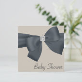 Elegante Beige Baby Douche Uitnodigingen (Staand voorkant)