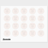 Elegante Beige Bedankbriefje Ronde Sticker (Vel)