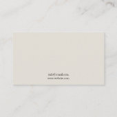 Elegante Beige & Black Massage Therapy Line Art Visitekaartje (Achterkant)
