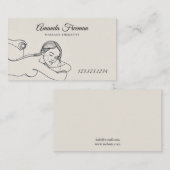 Elegante Beige & Black Massage Therapy Line Art Visitekaartje (Voorkant / Achterkant)