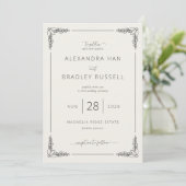 Elegante Beige Blad Bewegingen Kaart (Staand voorkant)