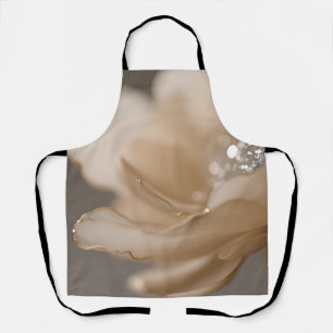 Elegante Beige Bloem Close-up Schort