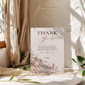 Elegante Beige Bloemen Baby in Bloom Bedankkaart