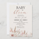 Elegante Beige Bloemen Baby in Bloom Shower Kaart (Voorkant)