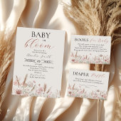 Elegante Beige Bloemen Baby in Bloom Shower Kaart