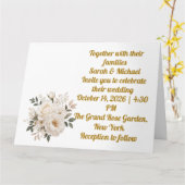Elegante Beige Bloemen Bruiloft Uitnodiging Templa (Gele Bloem)