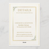 Elegante Beige Bloemen Bruiloft Uitnodiging Uitnod (Achterkant)