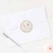 Elegante Beige Bloemen Ronde Sticker (Envelop)
