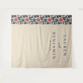 Elegante Beige Bloemen Wandkleed (Voorkant (horizontaal))