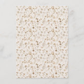Elegante Beige Bloemendetails Informatiekaartje (Achterkant)