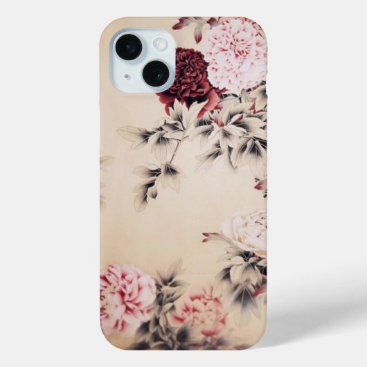 elegante  beige bloemeniPhone 6 hoesje (Achterkant)