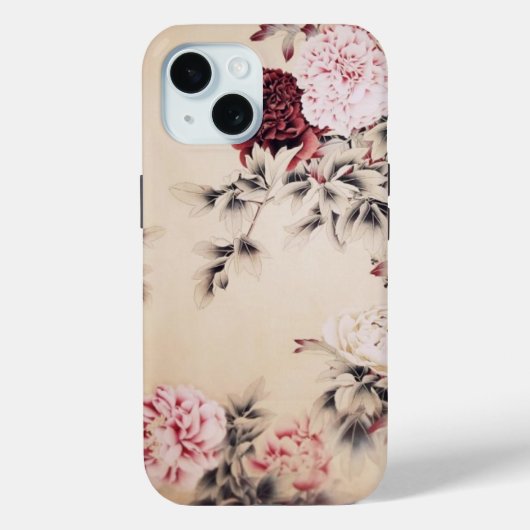 elegante  beige bloemeniPhone 7 hoesje (Achterkant)