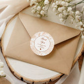 Elegante Beige Bloemige Bedank Sticker Minimaal