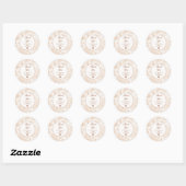 Elegante Beige Bloemige Bedank Sticker Minimaal (Vel)