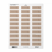 Elegante Beige Bloemige Bruiloft Etiket (Full Sheet)