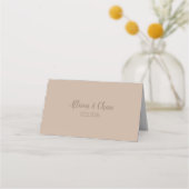 Elegante Beige Bloemige Bruiloft Plaatskaartje (Achterkant)