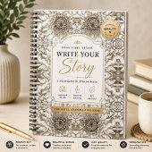 Elegante Beige Bloemige Journal Notebook Notitieboek