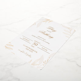 Elegante Beige Bloemige Trouwuitnodiging Template Folie Uitnodiging