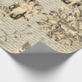 Elegante beige bloesems Angels Oud script Cadeaupapier (Hoek)
