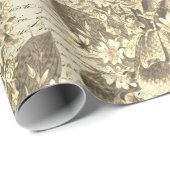 Elegante beige bloesems Angels Oud script Cadeaupapier (Rol Hoek)